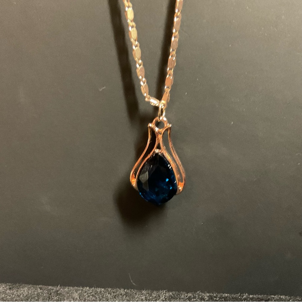 Imitation Blue Topaz Pendent